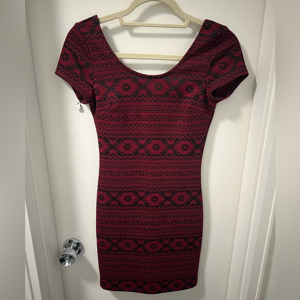 Black and red bodycon dress
